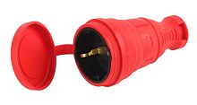 Разъем каучуковый R8-RED-IP44 с/з прямой 16А IP44 красн. | Код. Б0044548 | ЭРА